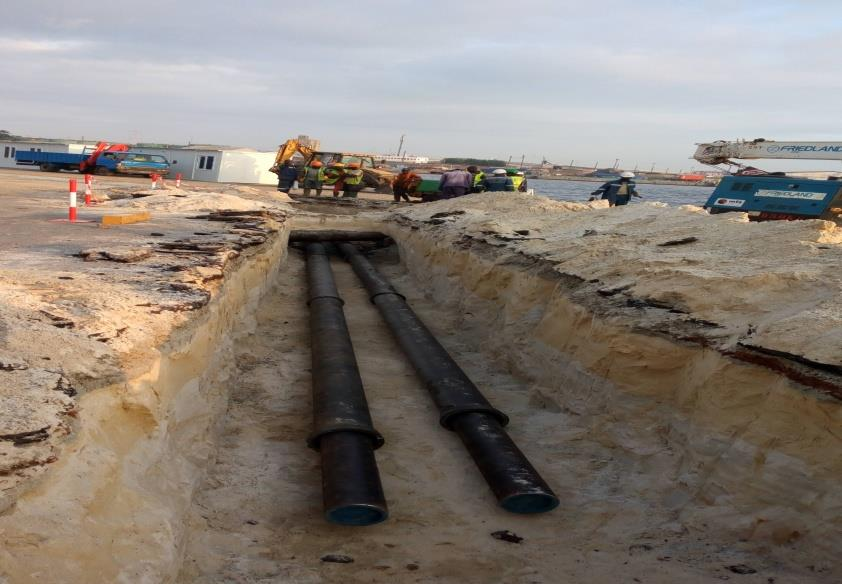 Travaux d’installation de pipeline au Port Autonome d’Abidjan